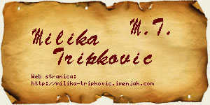 Milika Tripković vizit kartica